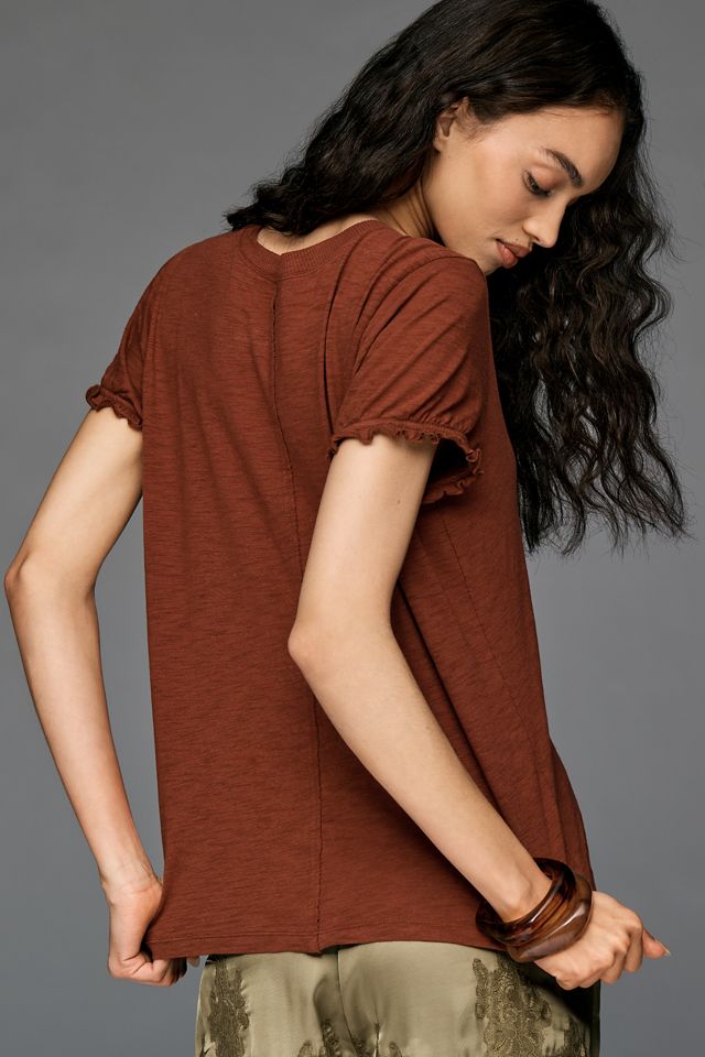 Pilcro Bennie Cotton Slim Puff Sleeve Tee #1