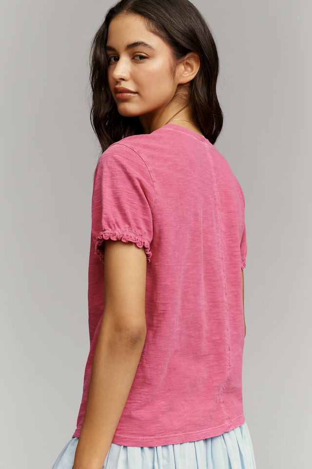 Pilcro Bennie Cotton Slim Puff Sleeve Tee #1