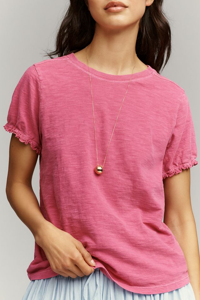 Pilcro Bennie Cotton Slim Puff Sleeve Tee #3
