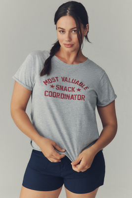 Maeve Snack Coordinator Graphic Tee In Gray