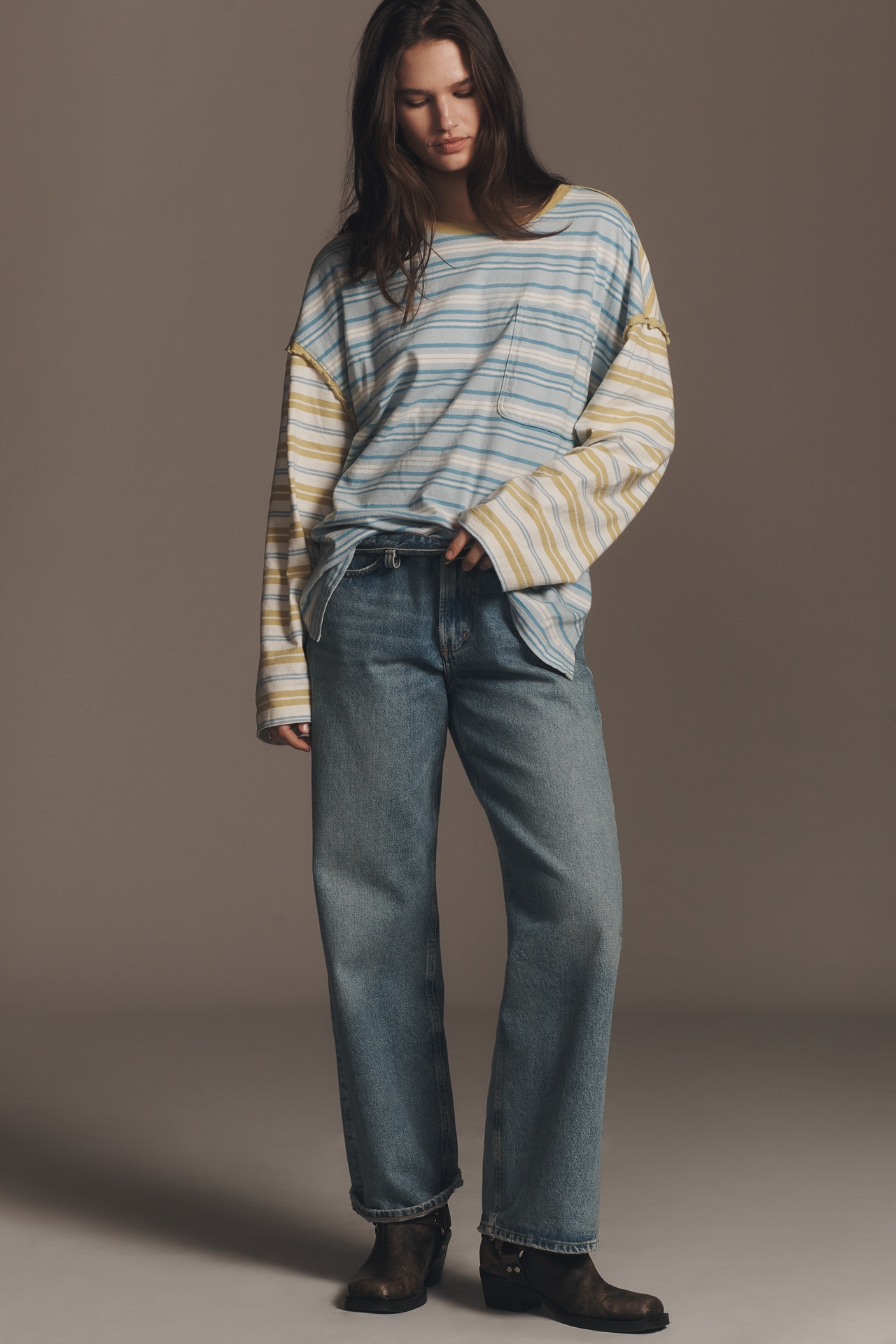 Pilcro Long-Sleeve Boyfriend Tee