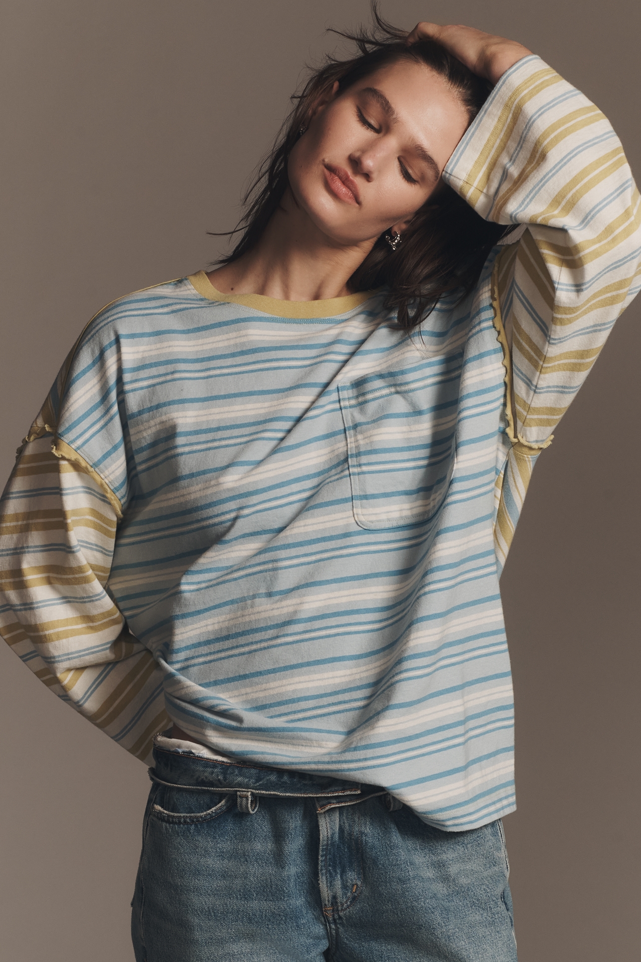 Pilcro Long-Sleeve Boyfriend Tee