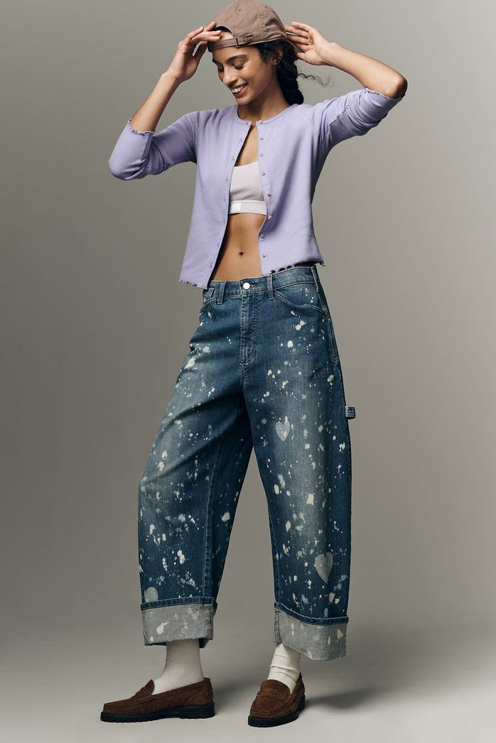 Pilcro Long-Sleeve Ruffle-Hem Cardigan