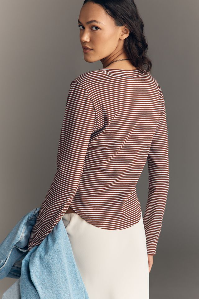 Pilcro Long-Sleeve Henley Top #2