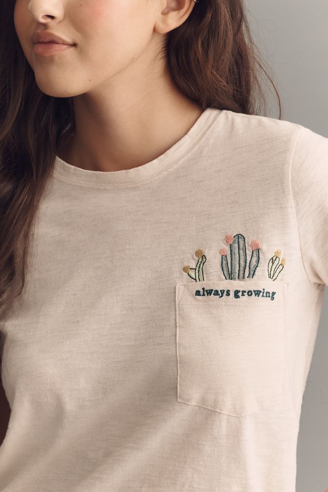 Pilcro Bennie Cotton Slim Crew Neck Tee #1