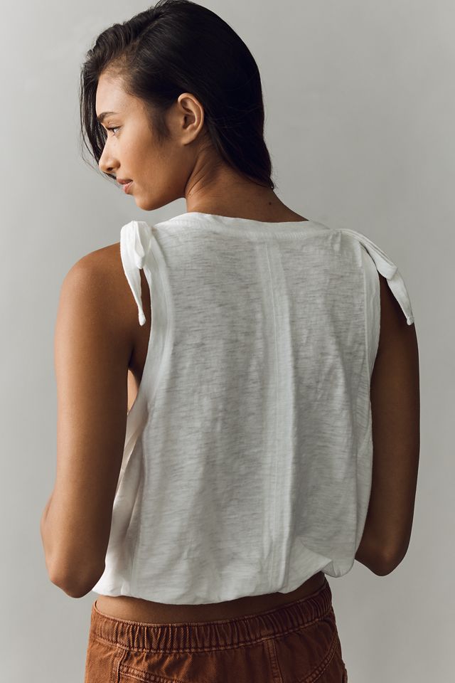 Pilcro Cotton Tie Shoulder Bubble Tee #1