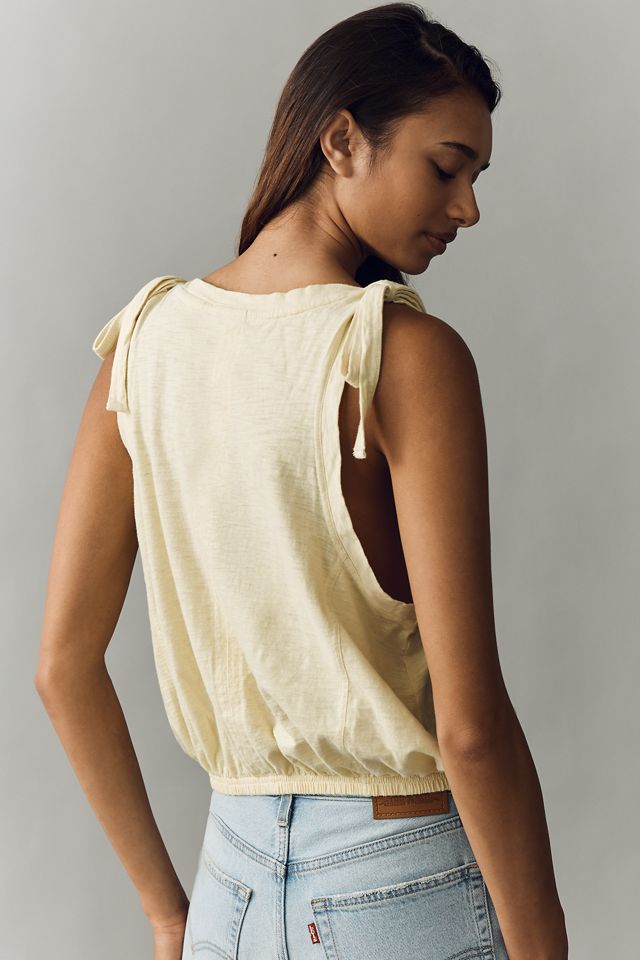 Pilcro Cotton Tie Shoulder Bubble Tee #1