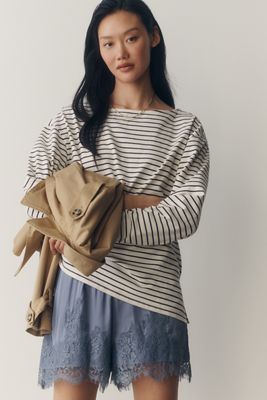 Maeve Greer Cotton Relaxed Long-Sleeve Top