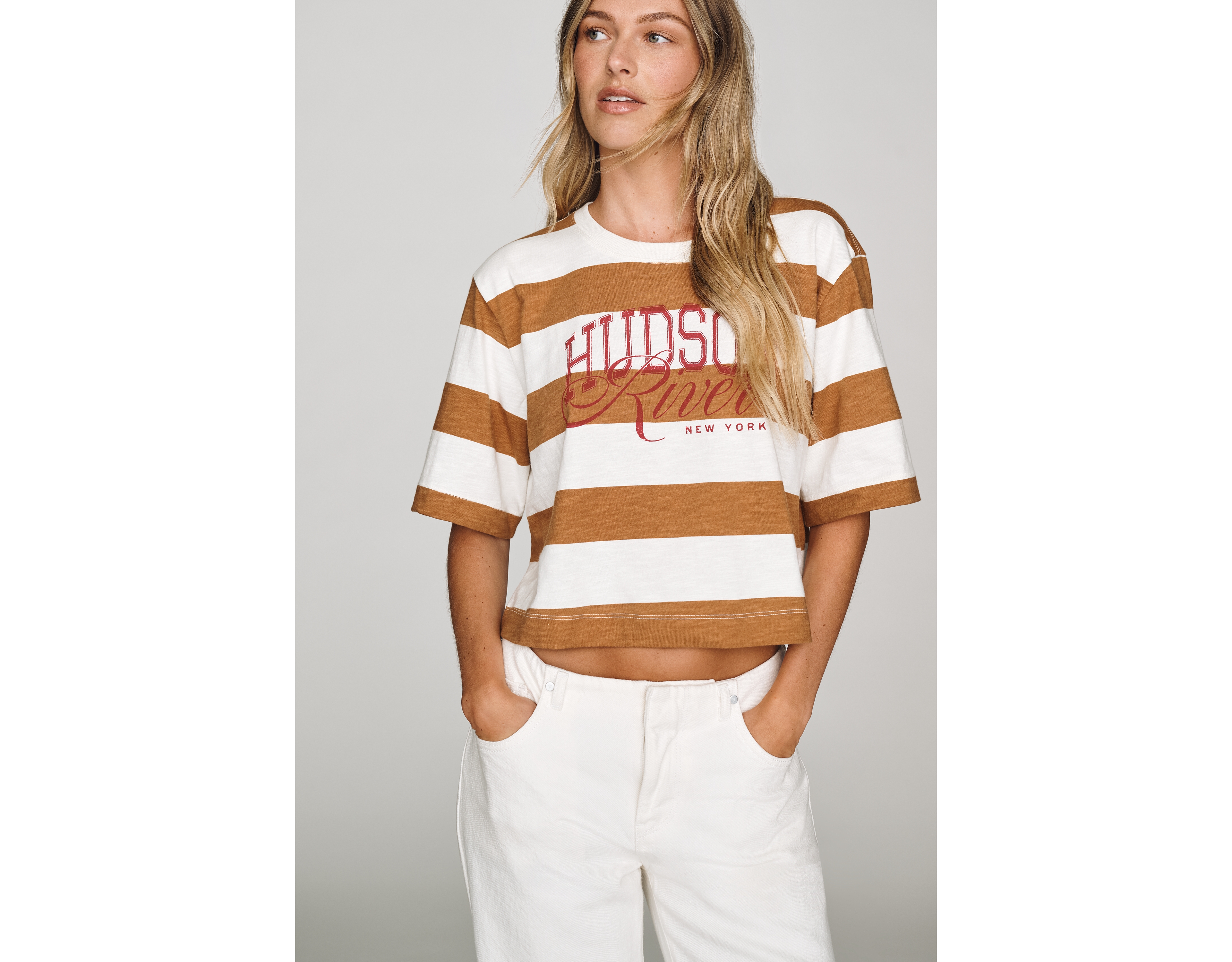 Maeve Corey Cotton Boxy Tee