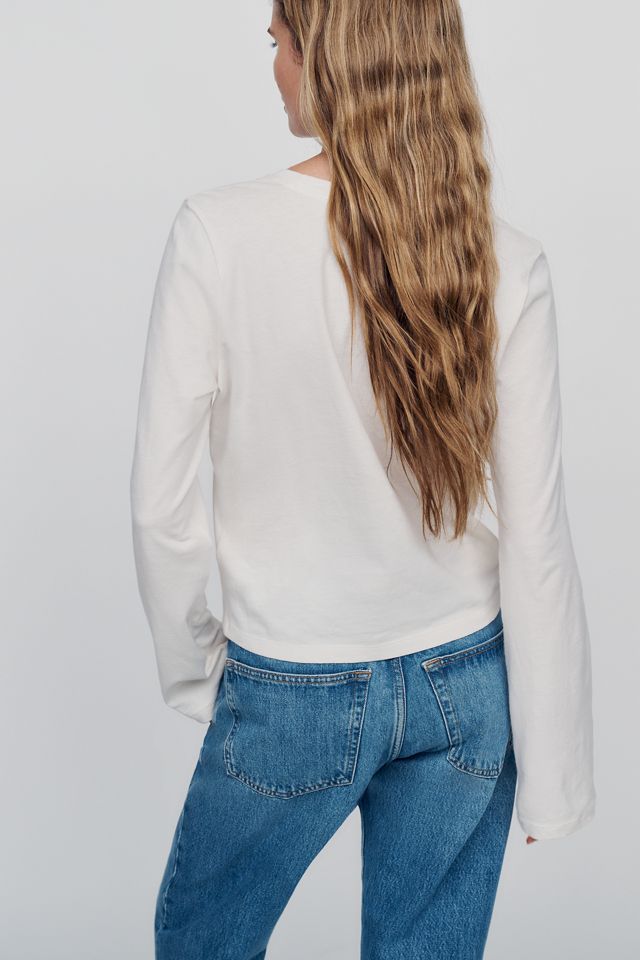 By Anthropologie Evelyn 100% Cotton Long Sleeve Tee #1