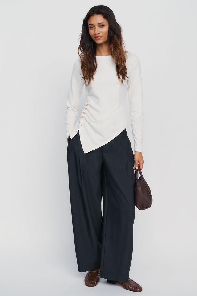 Haut asymétrique en mélange coton-modal Maeve #2