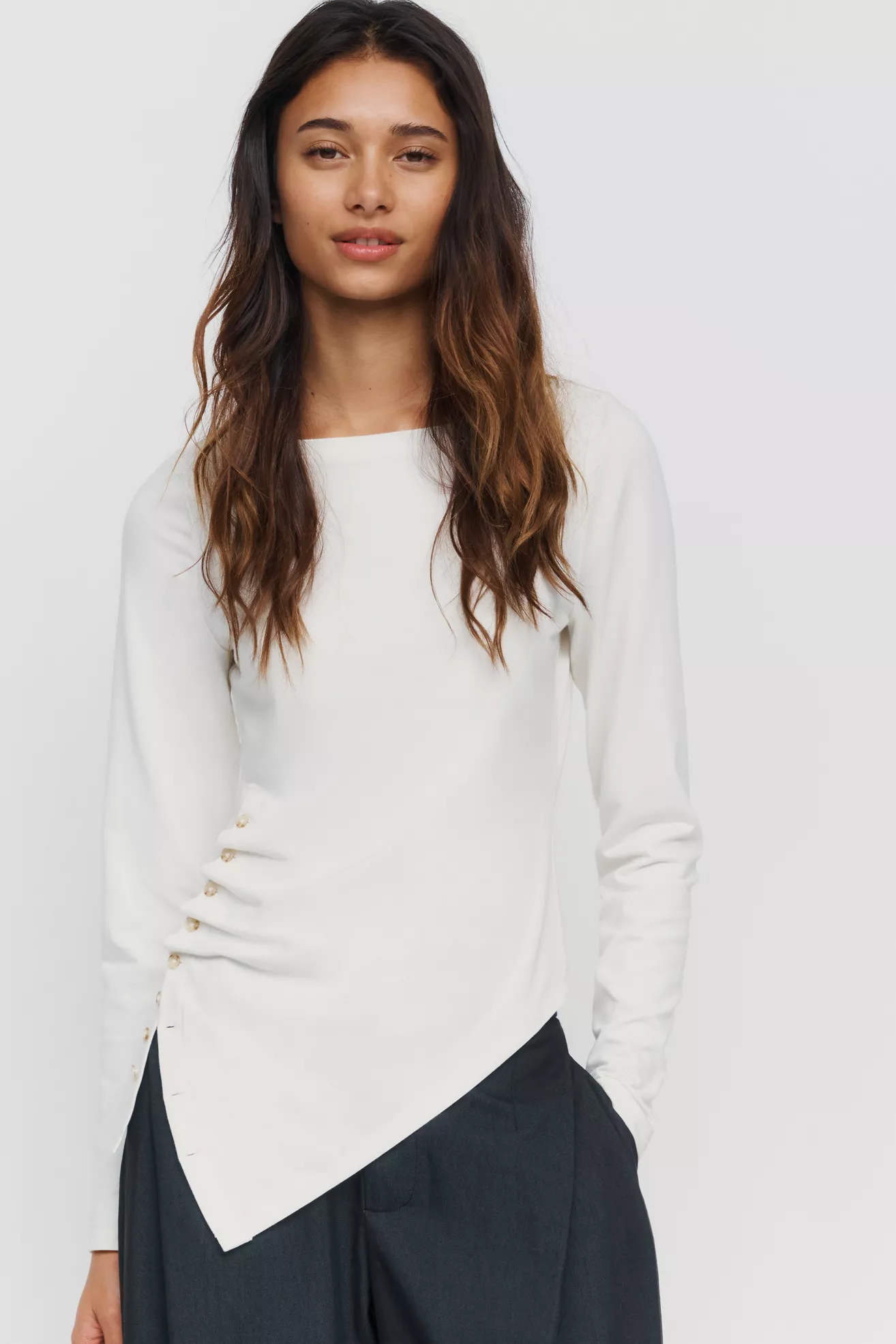 Maeve Cotton Modal Asymmetrical Top