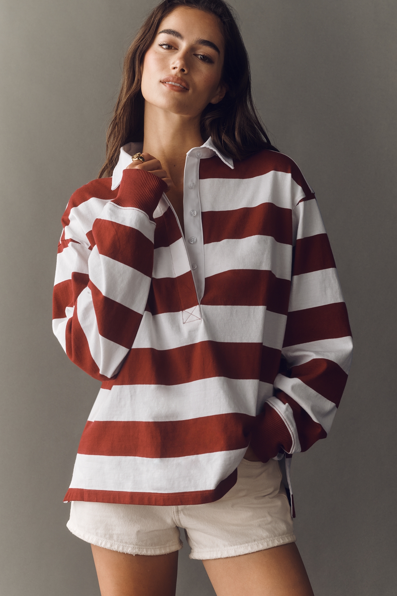Good American Cotton Rugby Top
