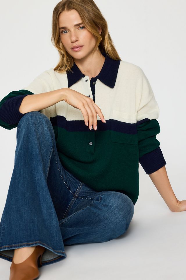 Pull de rugby surdimensionné en laine et cachemire Good American #1