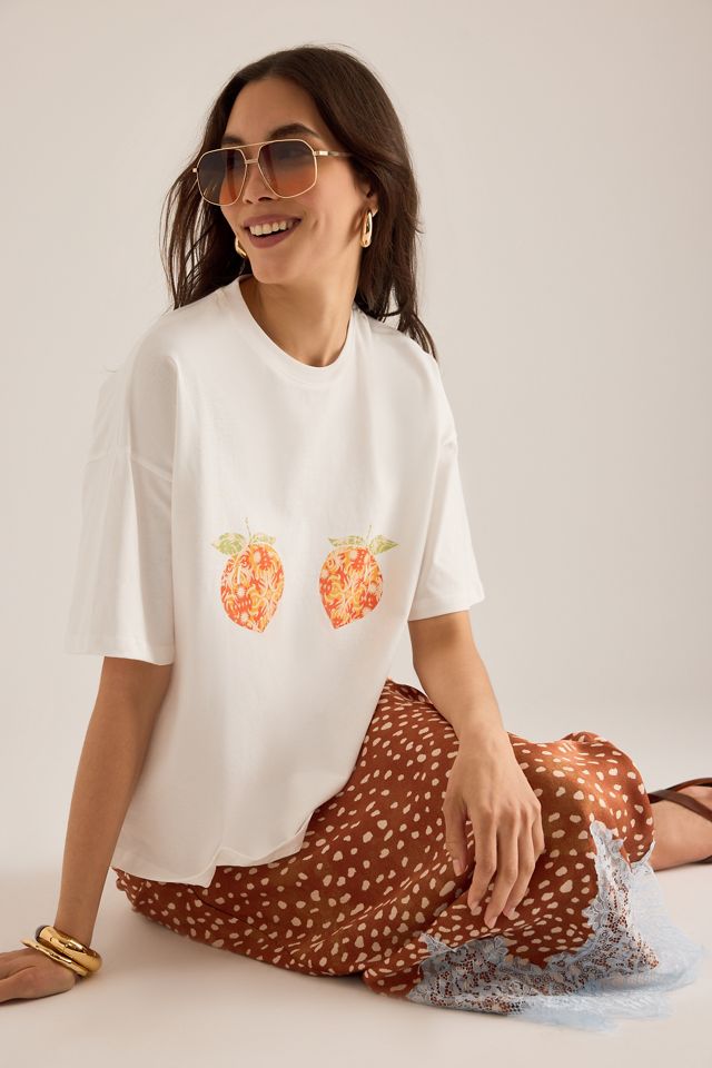Never Fully Dressed Peach Boob T-Shirt #4
