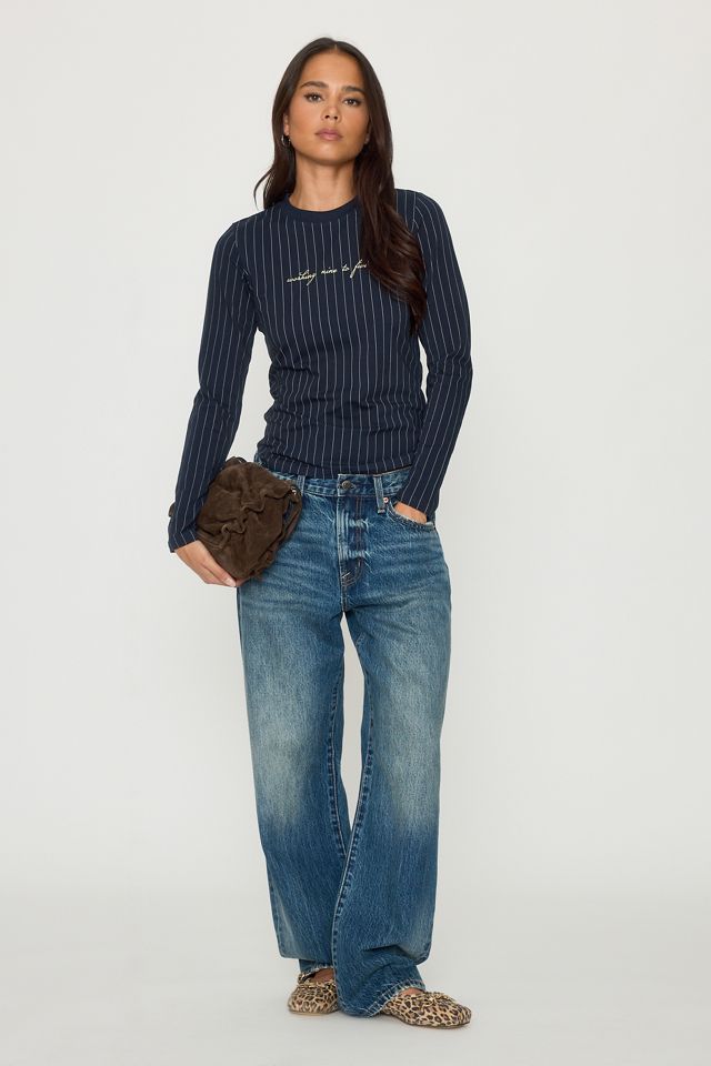 Never Fully Dressed Pinstripe Long-Sleeve Top #1