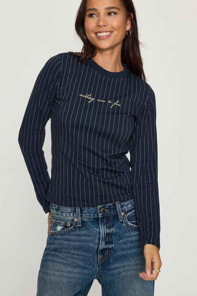 Never Fully Dressed Pinstripe Long-Sleeve Top #2