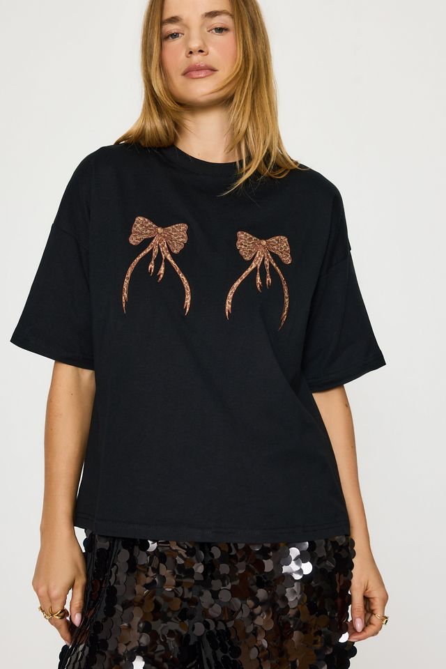 T-Shirt con Fiocco Leopardato Never Fully Dressed #2