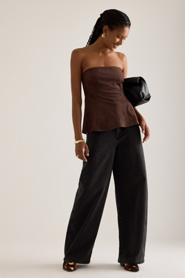 By Anthropologie Faux-Suede Bandeau Top