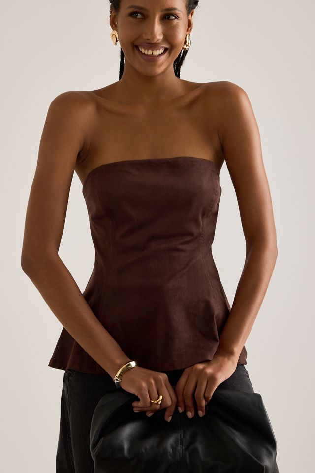 By Anthropologie Haut bandeau en suédine #1