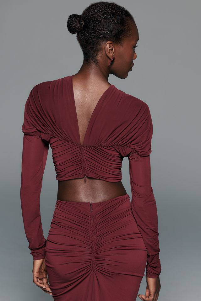 Ronny Kobo Bebe Ruched Twist Crop Top #3