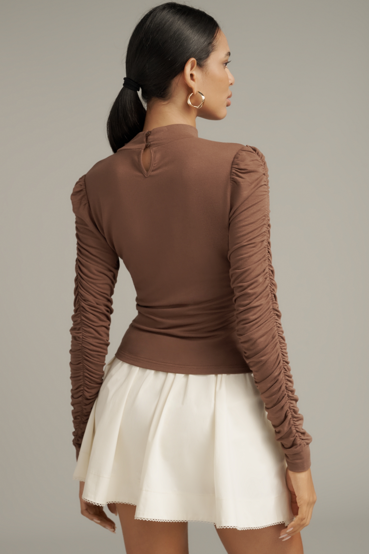 Walter Baker Chaya Long-Sleeve Ruched Top