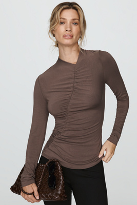 Walter Baker Asymmetrical Ruched Top by Anthropologie