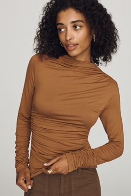 Walter Baker Ruched Long-Sleeve Top