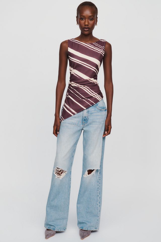 MON RENN Lara 100% Cotton Asymmetrical Top #3