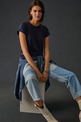 Rag & Bone Round-neck Organic Cotton T-shirt In Blue