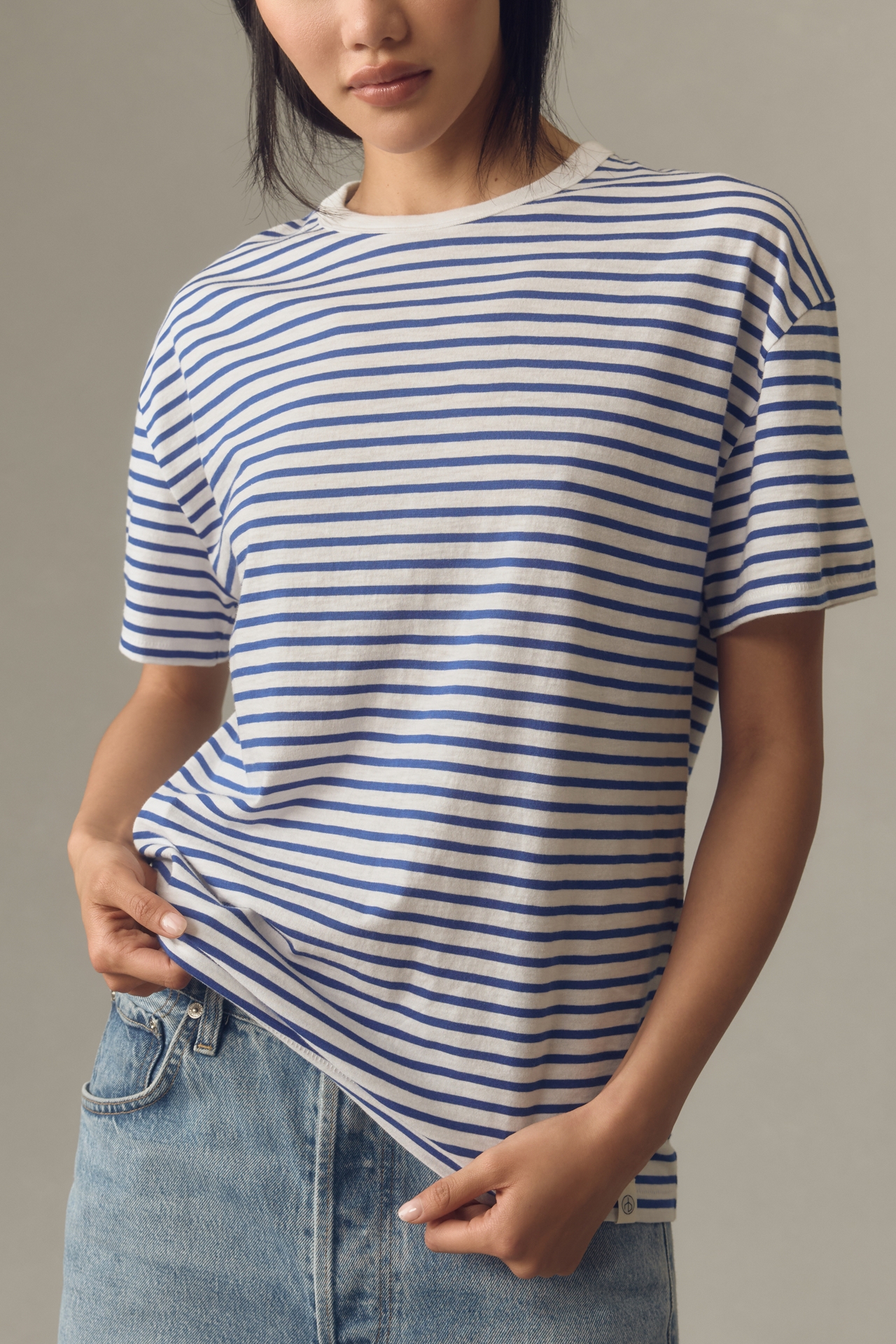 rag & bone Mini Cotton-Slub Boyfriend Tee