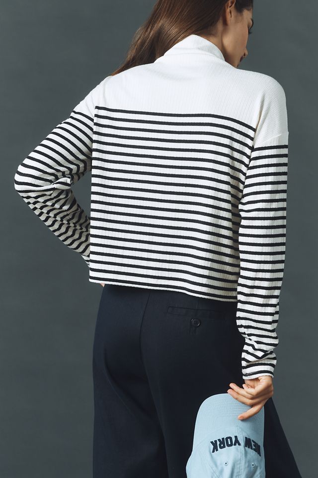 rag & bone Ribbed Mock-Neck Long-Sleeve Top #1