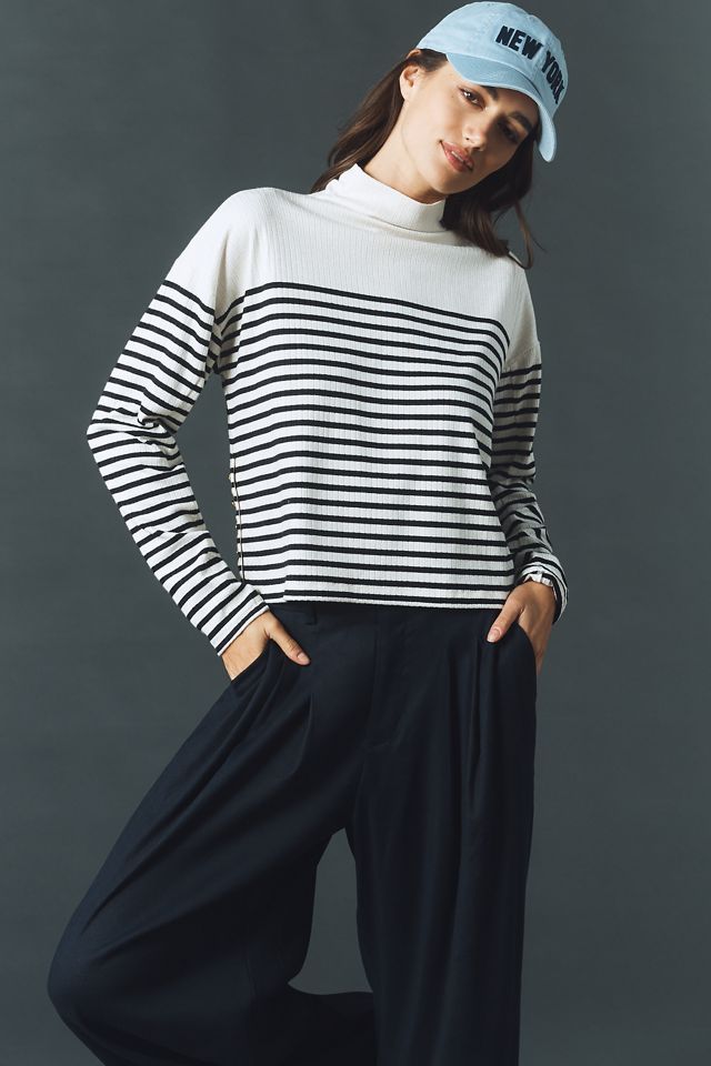 rag & bone Ribbed Mock-Neck Long-Sleeve Top #2