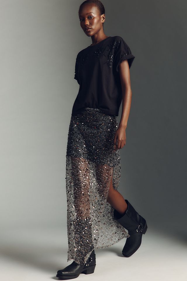 rag & bone Short-Sleeve Beaded Floral Top #3