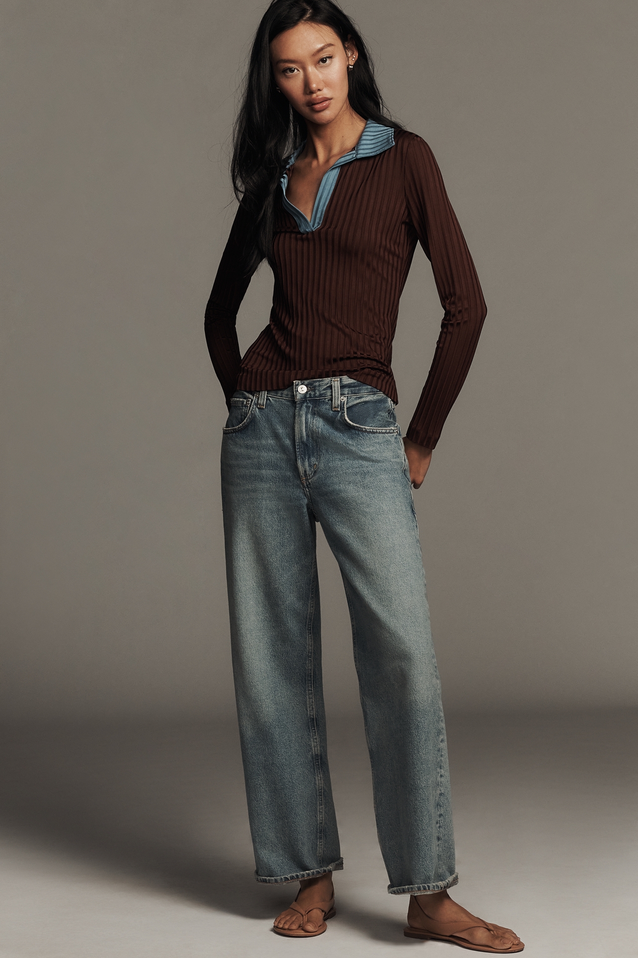 rag & bone Cotton Natalia Colorblock Long-Sleeve Top