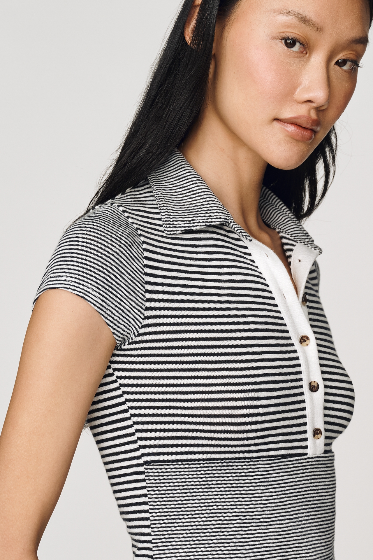 rag & bone Cropped Polo Tee