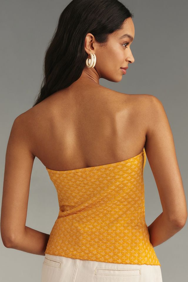 By Anthropologie Strapless Twist-Front Top #1