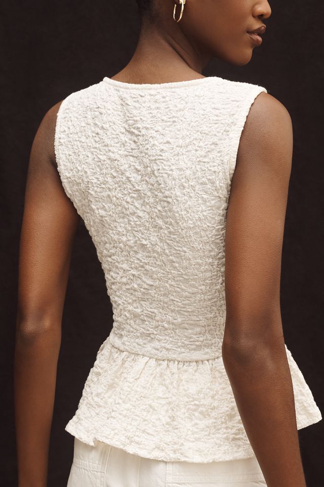 Maeve Textured Peplum Tank Top #1