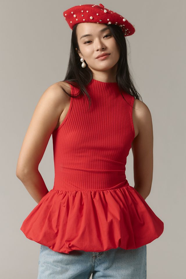 Maeve Bubble Peplum Tank …