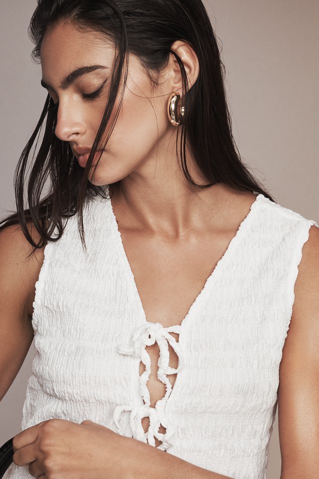 By Anthropologie Front-Tie Tank Top #3
