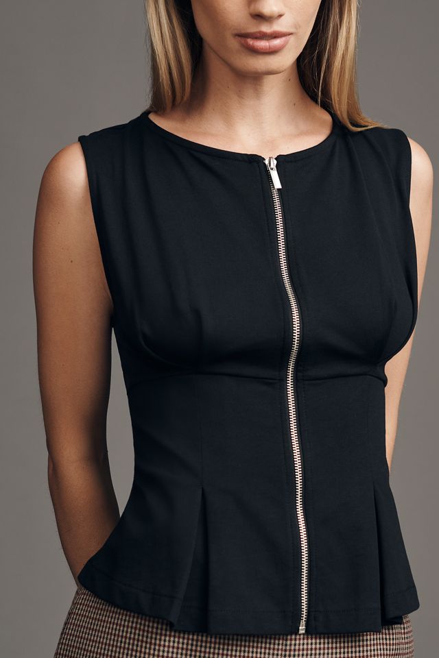Pilcro Zip-Front Peplum Top #1