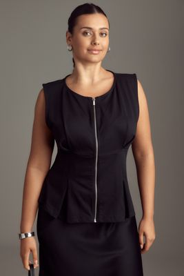 Pilcro Zip-Front Peplum Top