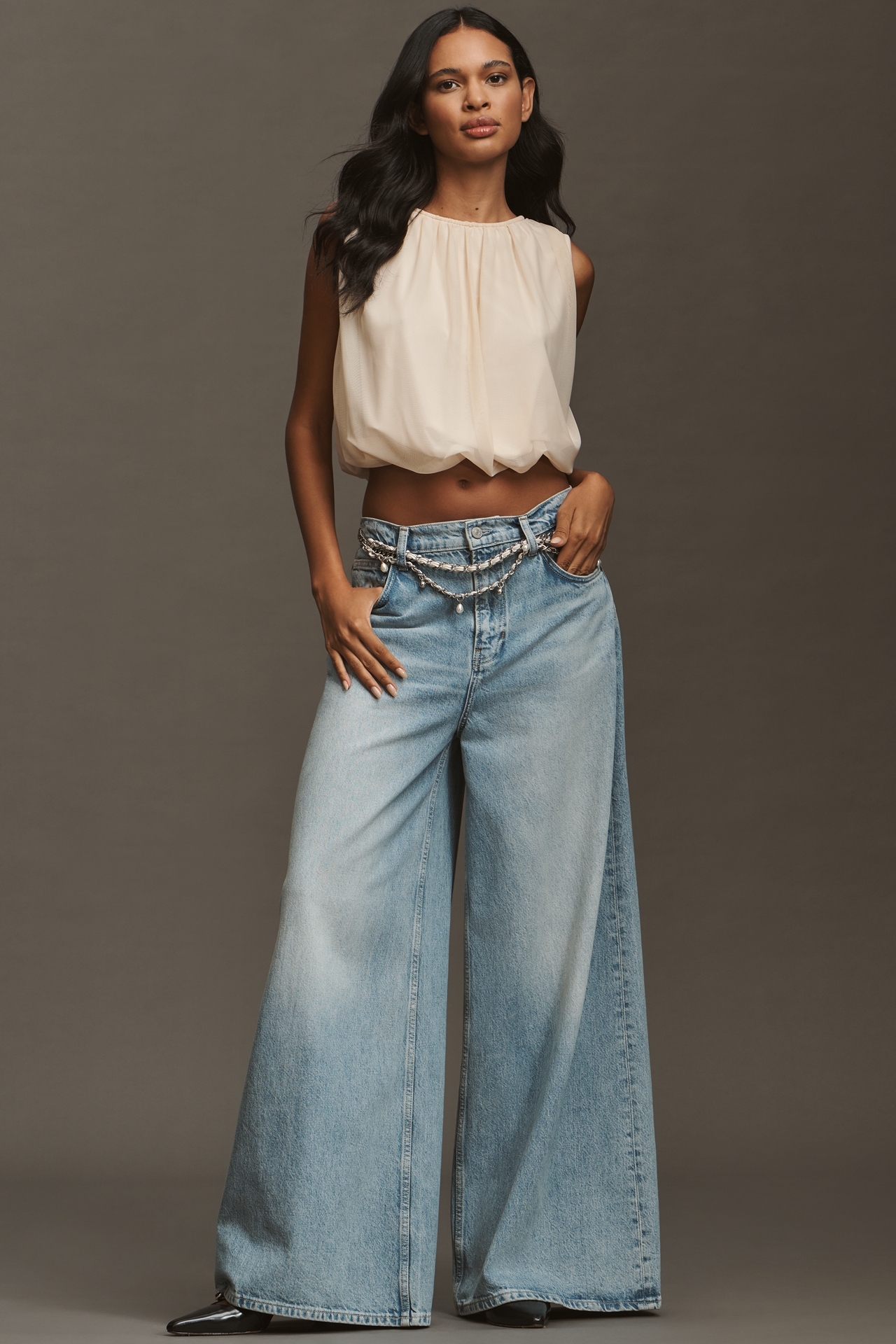 By Anthropologie Mesh Bubble Muscle Top