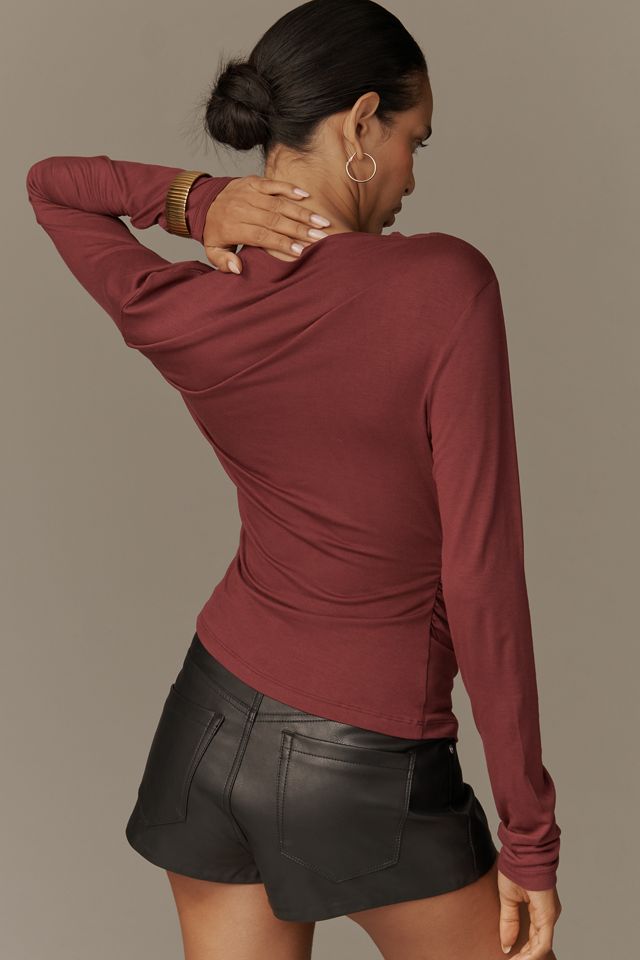 By Anthropologie Langarm-Asymmetrisches Gerafftes Oberteil #1
