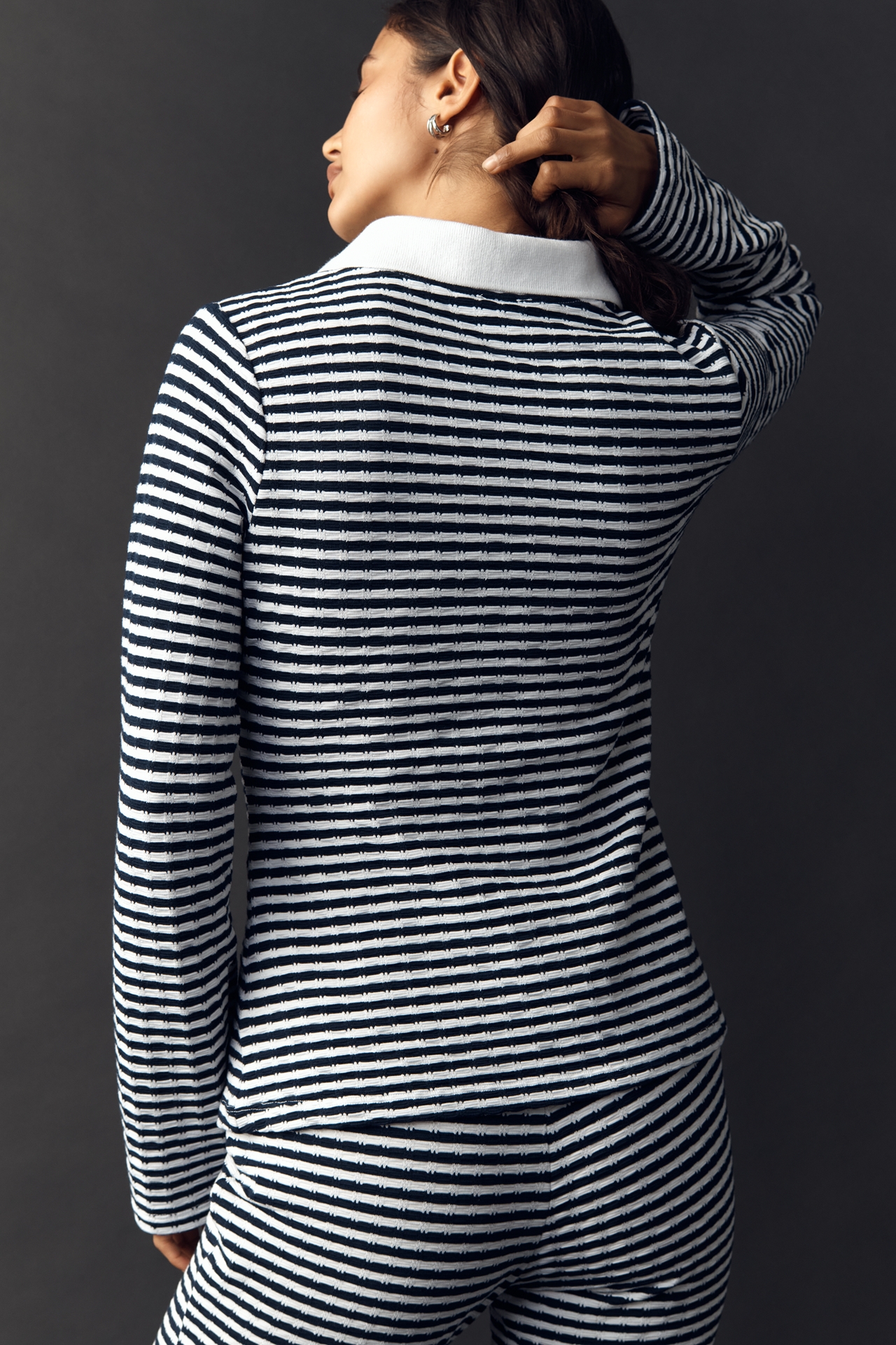 Maeve Collared Buttondown Scalloped Top