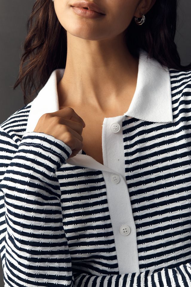Maeve Collared Buttondown Scalloped Top #2