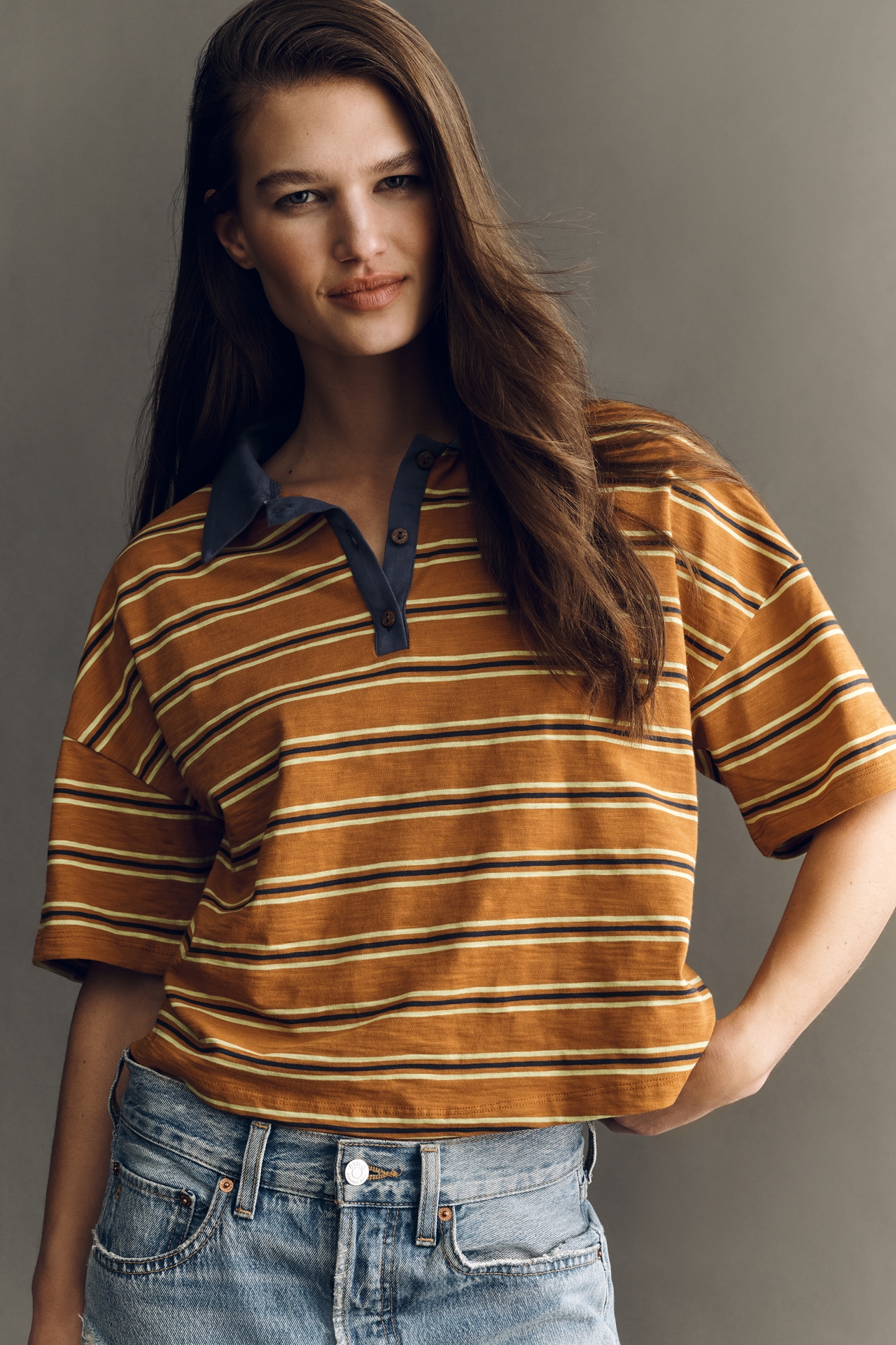 Pilcro Short-Sleeve Polo Top