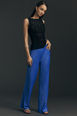 By Anthropologie Ruched Lace Tank Top