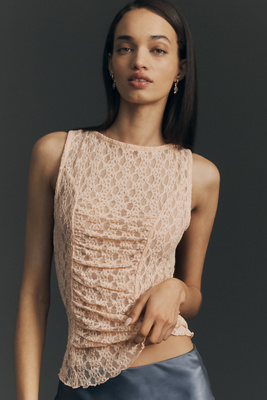 Ruched Lace Tank Top