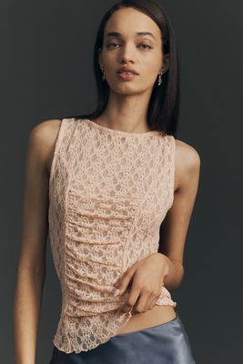 By Anthropologie Ruched Lace Tank